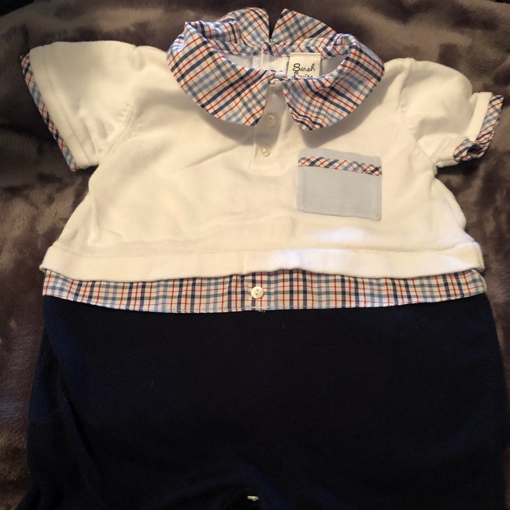Sarah Louise England Blue Romper 18m